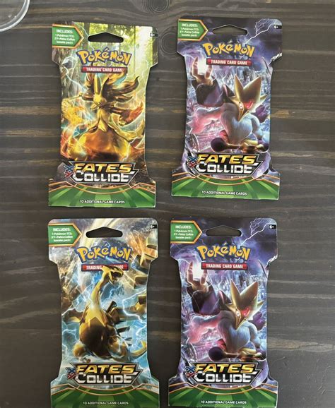 4 Pokemon TCG XY Fates Collide Sleeved BOOSTER PACK 10 Cards Sealed