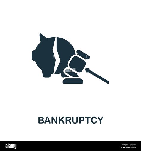 Bankruptcy Icon Monochrome Simple Line Economic Crisis Icon For