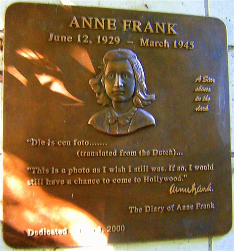 RIP Los Angles: Anne Frank Memorial at Hollywood Forever Cemetery