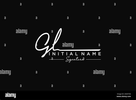 Gl Signature Logo Template Vector Hand Drawn Calligraphy Lettering Vector Illustration Stock