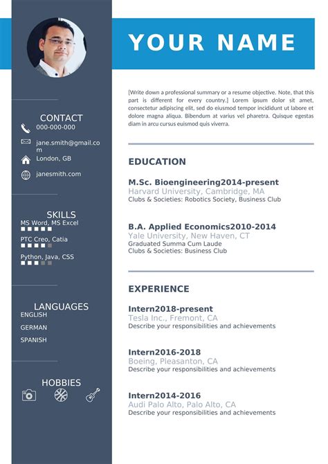 Modern Cv Template Free Download