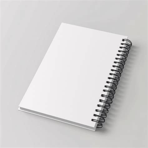 Modelo De Caderno Em Espiral Com Uma Capa Branca Em Branco Imagem