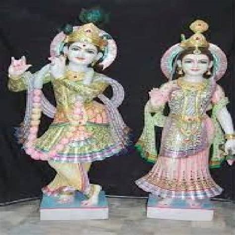 White Painted Marbal Radha Krishna Ji Murti Size Feet Manufacturer