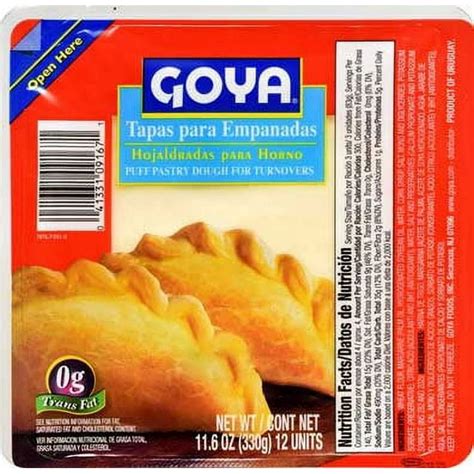 Goya Tapa Empanada Puff Pastry Dough Shell For Turnover Baking 116