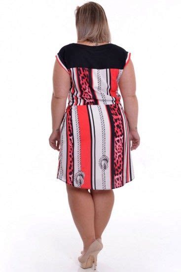 Vestido Plus Size Femine Red Tamanhos Grandes Look Com Vestido