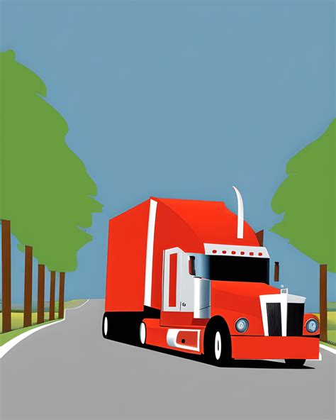 Semi Truck Driving Graphic · Creative Fabrica