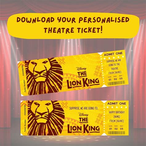 Lion King Broadway Surprise Ticket, Mean Girls the Musical Collectible ...