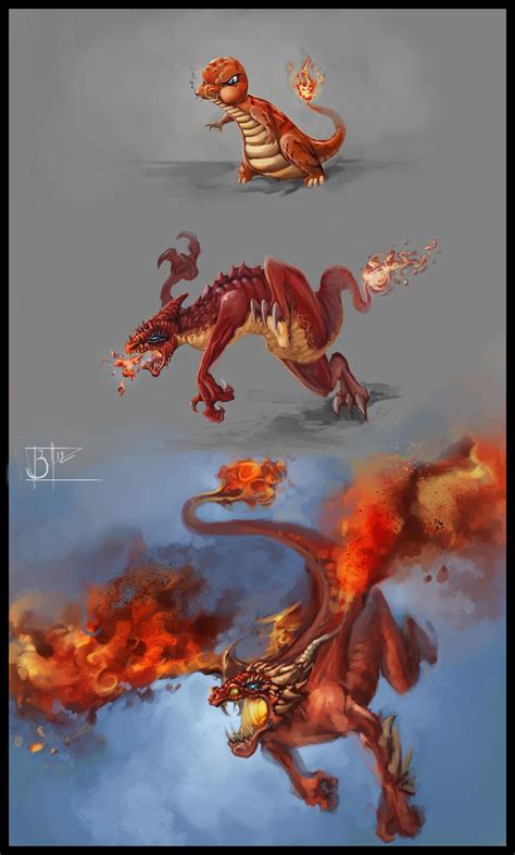 Charmander evolution by Baldraven on DeviantArt