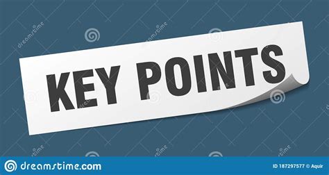 Key Points Sticker Key Points Square Isolated Sign Stock Vector