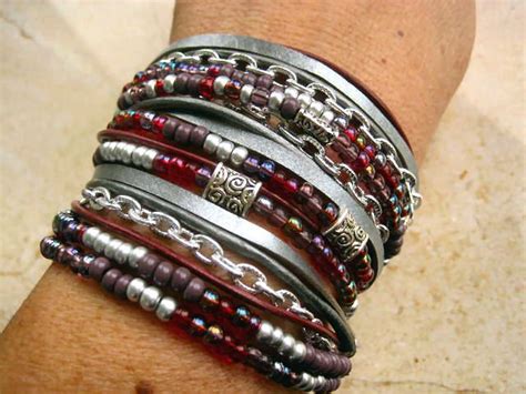 Dazzling Chic Endless Leather Wrap Beaded Bracelet By Leatherdiva 42