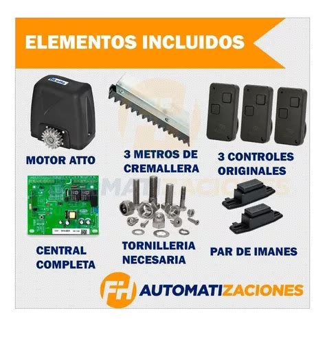 Kit Motor Portón Electrico Corredizo 400kg 3 Controles Rossi en venta