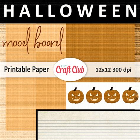 Halloween Mood Board Printable Paper Diy Craft Club
