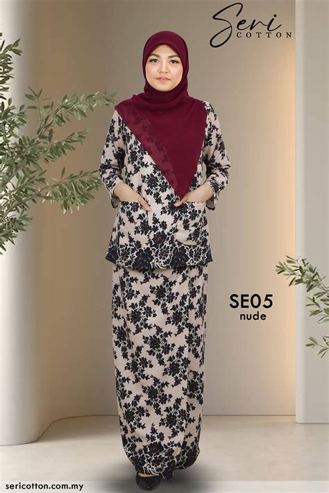 Kurung Kedah Seri Melati Nude Seri Cotton