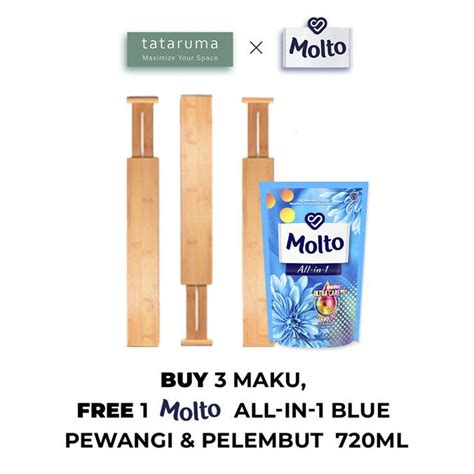 Jual MAKU SEKAT DIVIDER FREE MOLTO ALL IN 1 BLUE PEWANGI PELEMBUT 720ML