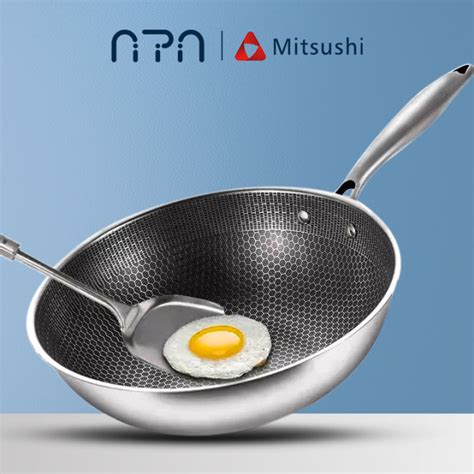 Nipiin Honeycomb Non Stick Pan Stainless Steel Non Stick Frying Pan