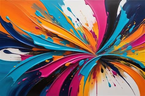 Premium Photo Bold Strokes Of Color In Vibrant Abstract Painting