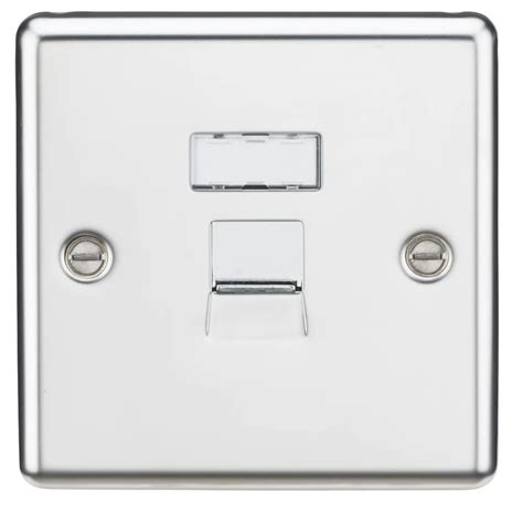 Knightsbridge 1 Gang Rj45 Ethernet Socket Polished Chrome Screwfix