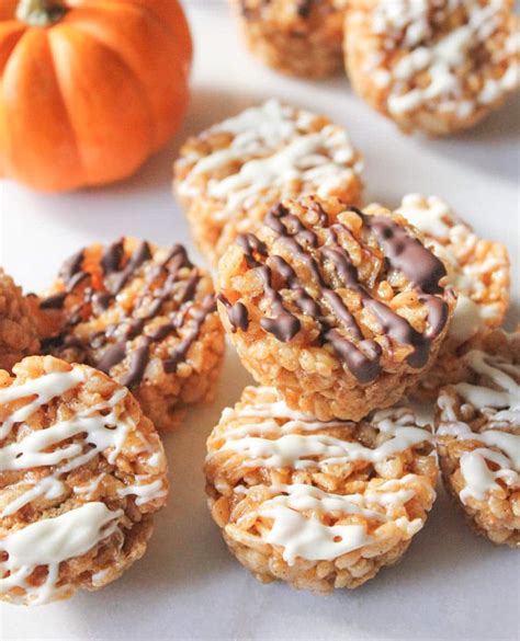 Pumpkin Spice Rice Krispie Treat Bites Domesticate Me