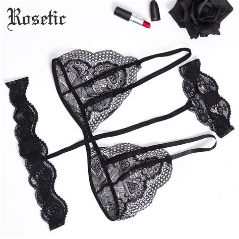 Buy Rosetic Gothic Sexy Bras Women Black Lace Tassel