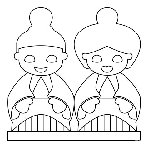 Japanese Dolls Coloring Page Colouringpages