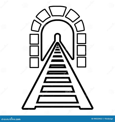 Railway Tunnel Icon Outline Style Stock Vector Illustration Of Land