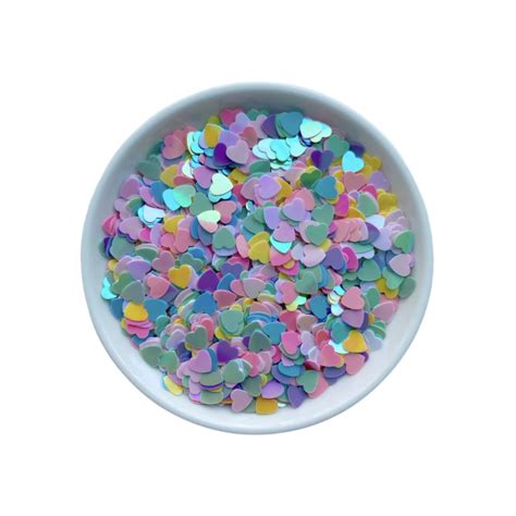 Aplique Confete Coração Holográfico Colorido Candy 6mm ApliqueM