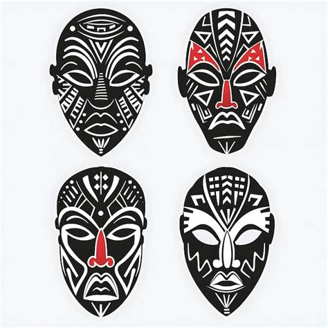 Premium Photo | A group of masks with the eyes drawn on them