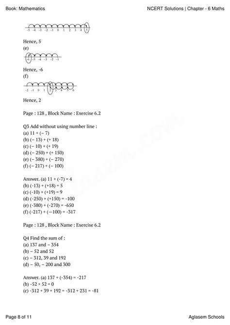 Ncert Solutions Class 6 Maths Chapter 6 Integers