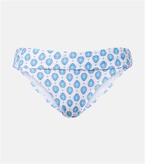La Croissette Printed Bikini Bottoms In Blue Heidi Klein Mytheresa