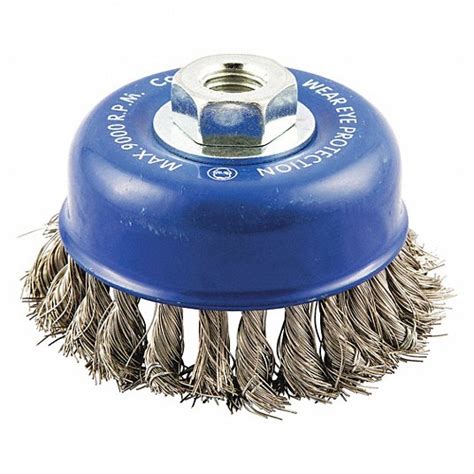 Twisted Stainless Steel 4 In Dia Cup Brush 443p0566252838698 Grainger