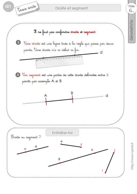 CE1 TRACE ECRITE Droites Et Segments En CE1 Cycle 2