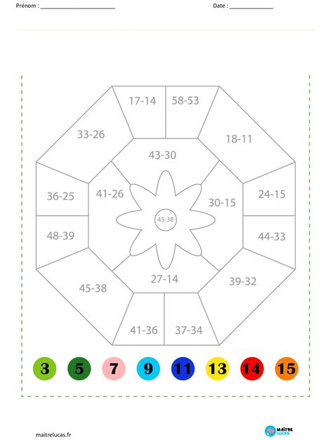 9 Coloriages magiques additions et soustractions CP CE1 Maître Lucas