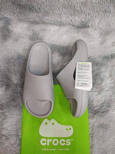 Шлепки слайды кроксы серые crocs mellow slide atmosphere w6 w7 w8 w9 ...