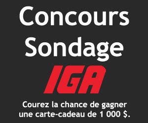 Concours Iga Vise La Bouffe Gagner