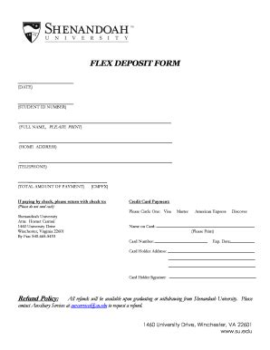 Fillable Online Flex Deposit Form Fax Email Print Pdffiller