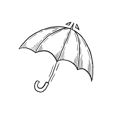 Premium Vector Umbrella Doodle Sketchoutline Vector Isolated