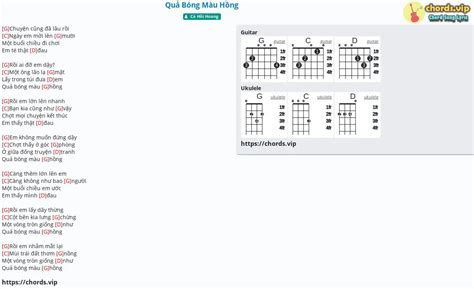 Hợp âm: Quả Bóng Màu Hồng - cảm âm, tab guitar, ukulele - lời bài hát | chords.vip