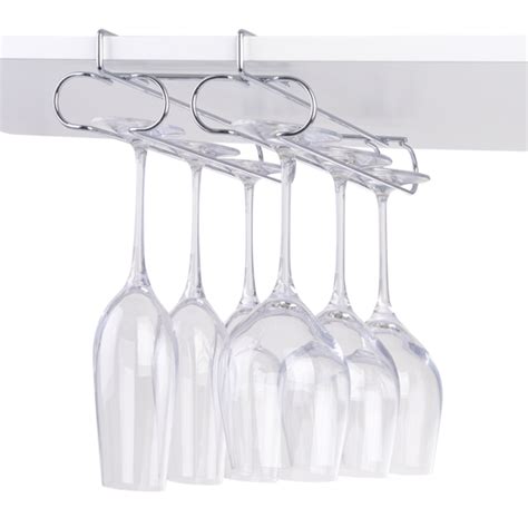 Bartender Undershelf 2 Rail Stemware Rack Chrome