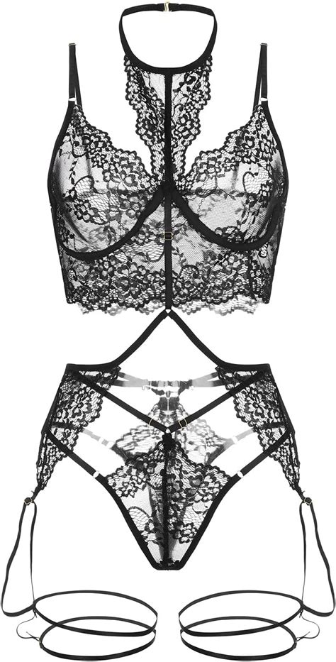 Sexy Lingerie Outfits For Women Floral Lace Deep V Sexy