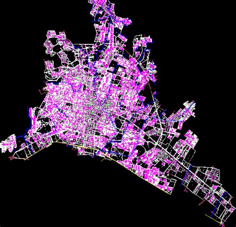 ليون دي لوس الداما خريطة حضرية في أوتوكاد مكتبة CAD