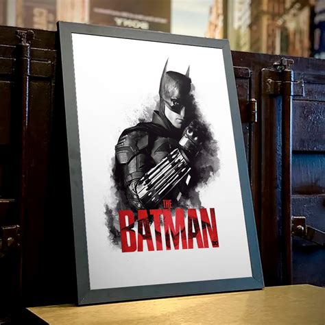 Quadro Com Moldura The Batman 2022 Dc Comics Branco 46x33 Cd