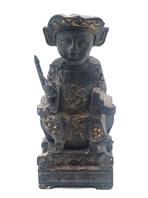 Ancienne Reproduction Petite Statue Votive Chinoise Dynastie Qing