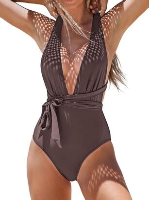 Evababy Sexy Mini Monokini Swimwear For Women Pu Leather One Piece Halter Extreme Micro Bikini