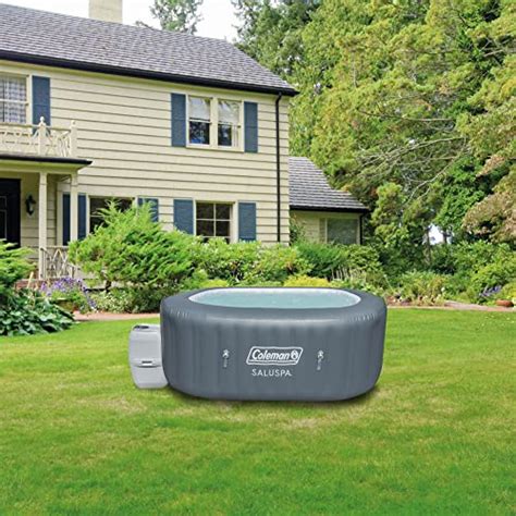 Bestway Coleman SaluSpa 140 Air Jet Inflatable Hot Tub Spa Gray Peach Frog