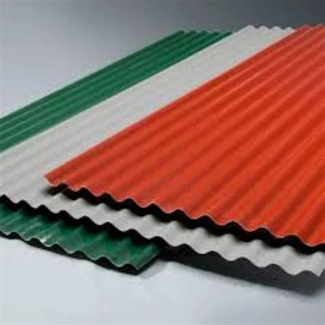 Green Fiberglass Corrugated Roofing Sheets For Commercial Shape