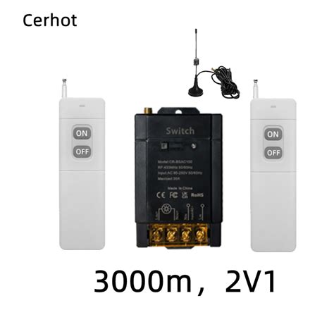 Cerhot 30A Wireless Switch Remote Controller AC 100V 250V Relay