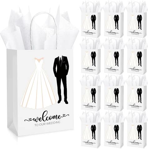 Zhanmai Sets Wedding Welcome Bags With Sheets Tissue Paper