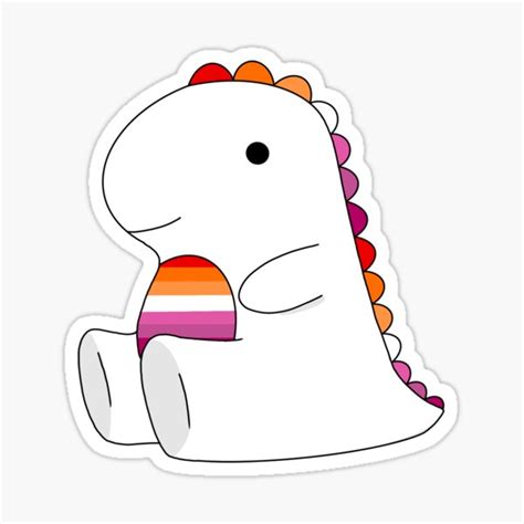 Lesbian Pride Dinosaur Sticker For Sale By Looktothe Sky Redbubble