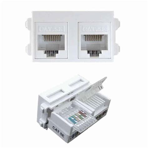 Rj45 Dual Keystone Insert For Use With Htech Wall Plates