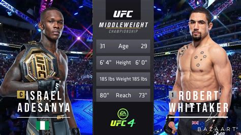 Israel Adesanya Vs Robert Whittaker 2 Full Fight Ufc 271 Youtube